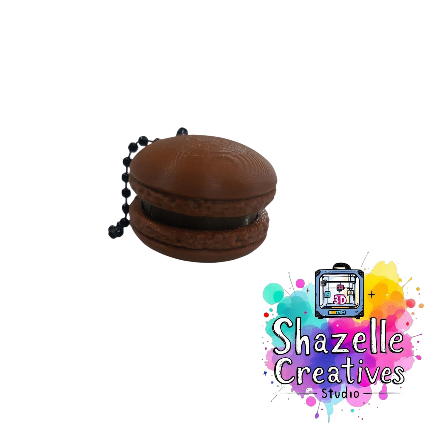3D Printed Macaron Fidget Clicker Toy Keychain