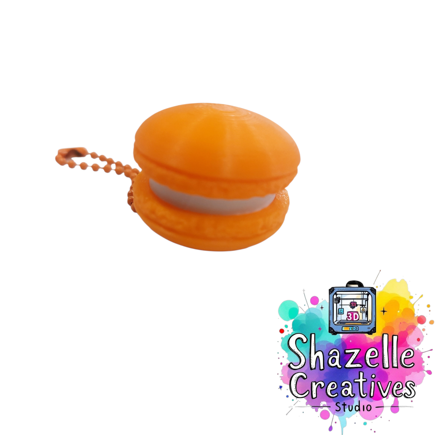 3D Printed Macaron Fidget Clicker Toy Keychain