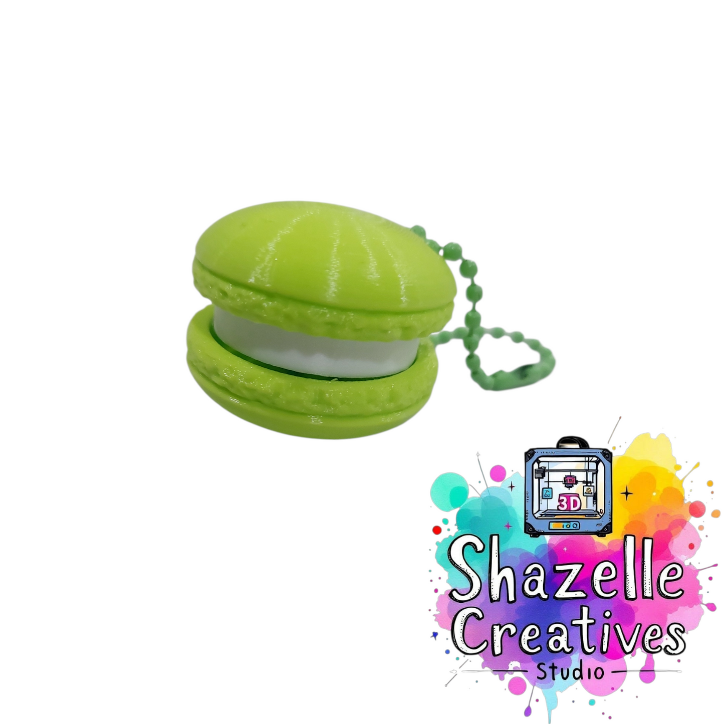 3D Printed Macaron Fidget Clicker Toy Keychain