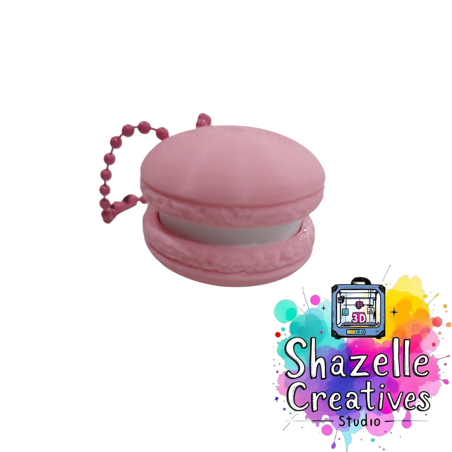 3D Printed Macaron Fidget Clicker Toy Keychain
