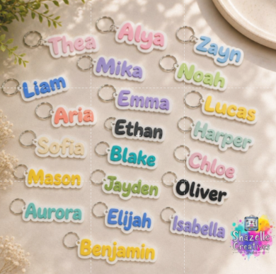 Custom 3D Printed Name Keychains | Personalized Name Letter Keychains
