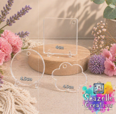 20pcs Acrylic Keychain Blanks (Multiple Shapes & Sizes)