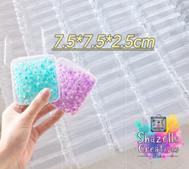 10pcs Clear Square Storage Box – 7.5 x 7.5 x 2.5cm