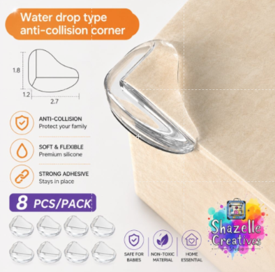 8 pcs Water Drop Type Anti-Collision Corner Protectors