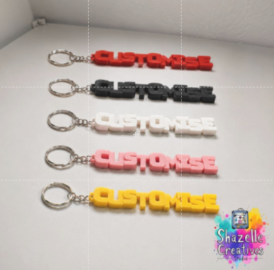 Solid Color Custom Name Keychain