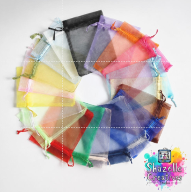 50 pcs Organza Drawstring Gift Bag – Elegant Sheer Favor Pouch