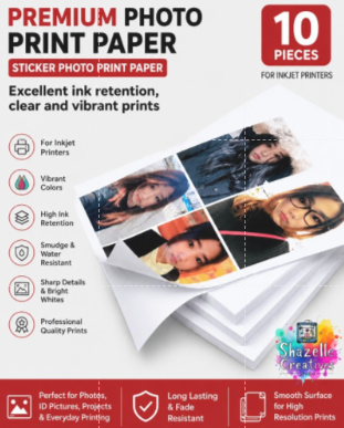 2-Sets Premium Sticker Photo Print Paper – 10 Sheets for Inkjet Printers