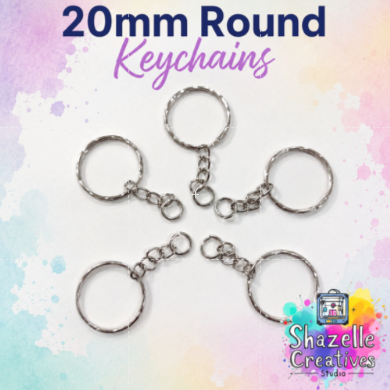 25pcs 20mm Round Keychains