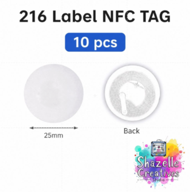 216 Label NFC Tag Stickers – 25mm Round NFC Labels (10 PCS)