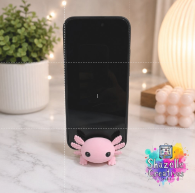 Cute Pink Axolotl Phone Stand – 3D Printed Desk Holder for Smartphones
