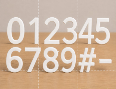 3D Printed House Number PLA Numbers & Symbols (0–9, #, -)