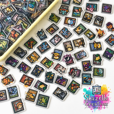 20pcs 2cm Pokémon Acrylic Charms – Cute Collectible Mini Charms