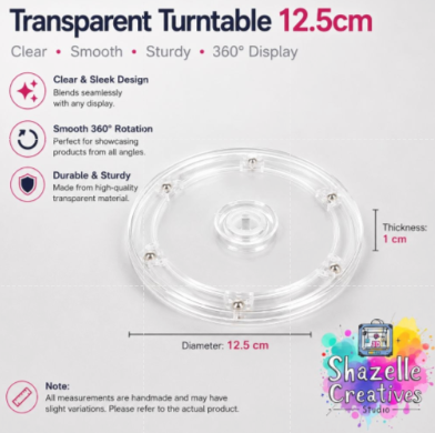 Transparent Rotating Display Turntable – Clear 360° Display Stand