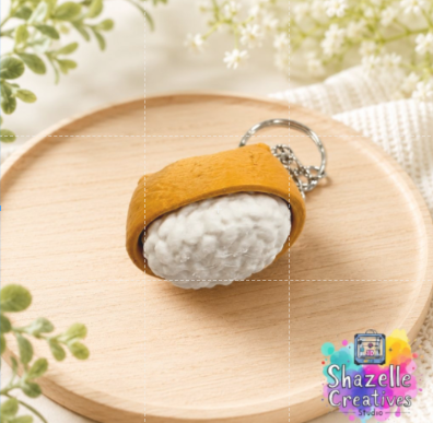 3D Printed Inari Sushi Clicker Keychain – Cute Japanese Food Fidget Keychain