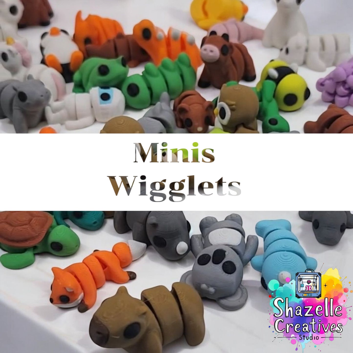 Animals Minis Wigglets | Pick Your Own  | Articulating Tiny Animals | 3D Printed Fidget Toy