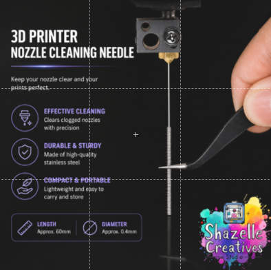 2pcs 3D Printer Nozzle Cleaning Needle – Precision Stainless Steel Cleaning Tool