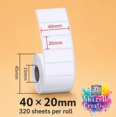 2-Sets Portable Thermal Label Printer Sticker Roll – Removable Waterproof Synthetic Paper Labels
