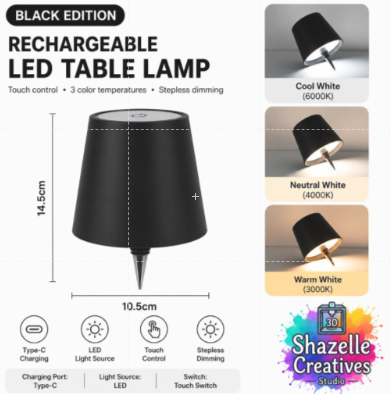 Rechargeable LED Bottle Stopper Lamp – 3 Color Temperature Touch Control Light