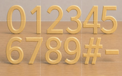 3D Printed House Number PLA Numbers & Symbols (0–9, #, -)