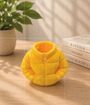 3D Puffer Jacket Pen Holder | Cute Desktop Organizer | Stylish Desk Accessory