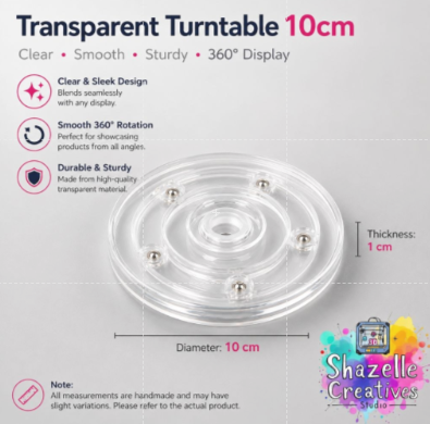 Transparent Rotating Display Turntable – Clear 360° Display Stand