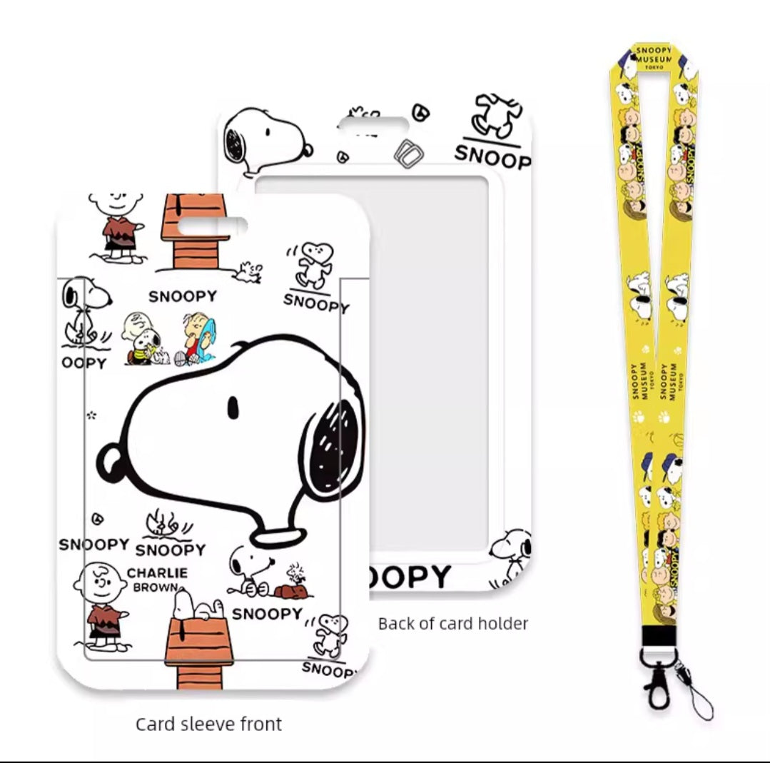 Cute Cartoon Card Sleeve Holder with Lanyard | Kawaii ID Badge Holder | EZ-Link & Name Card Case (Multiple Design)