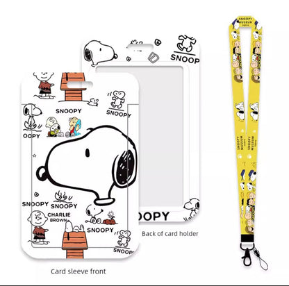 Cute Cartoon Card Sleeve Holder with Lanyard | Kawaii ID Badge Holder | EZ-Link & Name Card Case (Multiple Design)