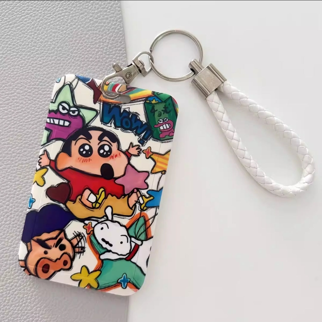 Cute Cartoon Card Sleeve Holder with Lanyard | Kawaii ID Badge Holder | EZ-Link & Name Card Case (Multiple Design)