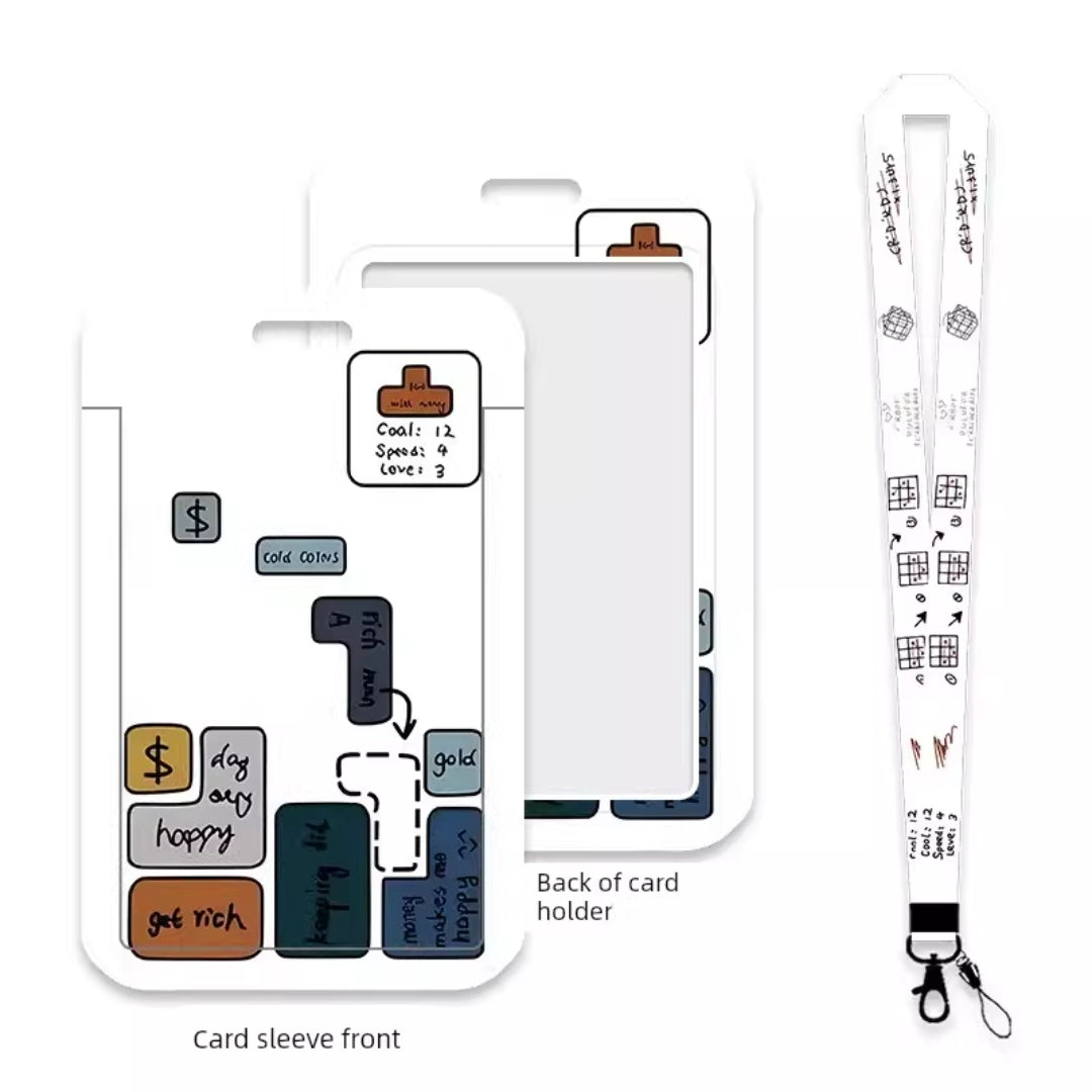 Cute Cartoon Card Sleeve Holder with Lanyard | Kawaii ID Badge Holder | EZ-Link & Name Card Case (Multiple Design)