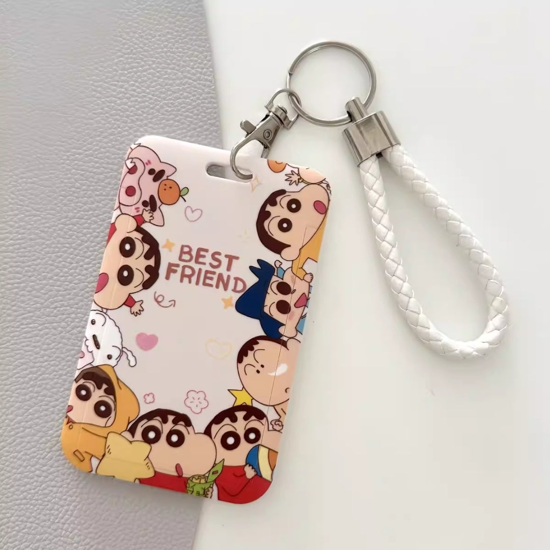 Cute Cartoon Card Sleeve Holder with Lanyard | Kawaii ID Badge Holder | EZ-Link & Name Card Case (Multiple Design)
