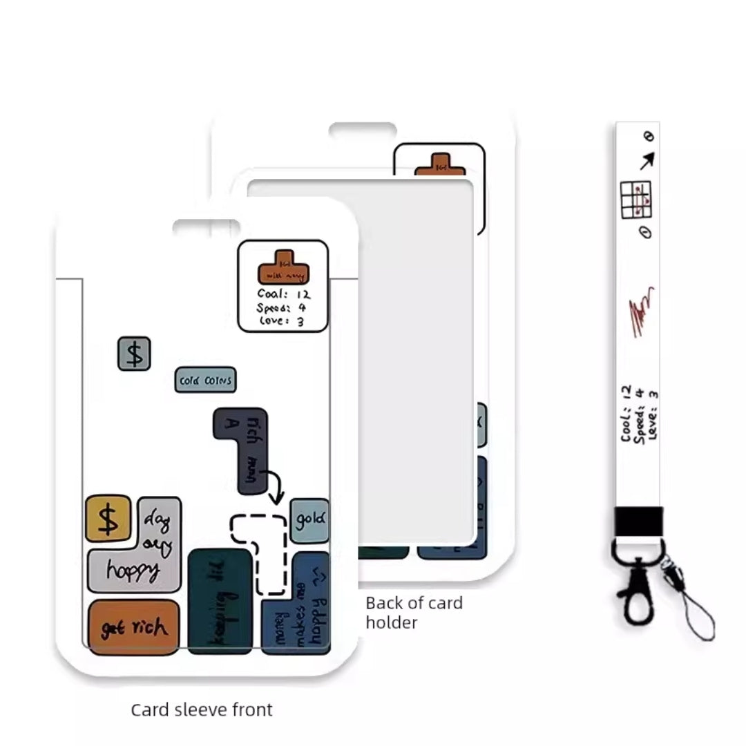Cute Cartoon Card Sleeve Holder with Lanyard | Kawaii ID Badge Holder | EZ-Link & Name Card Case (Multiple Design)