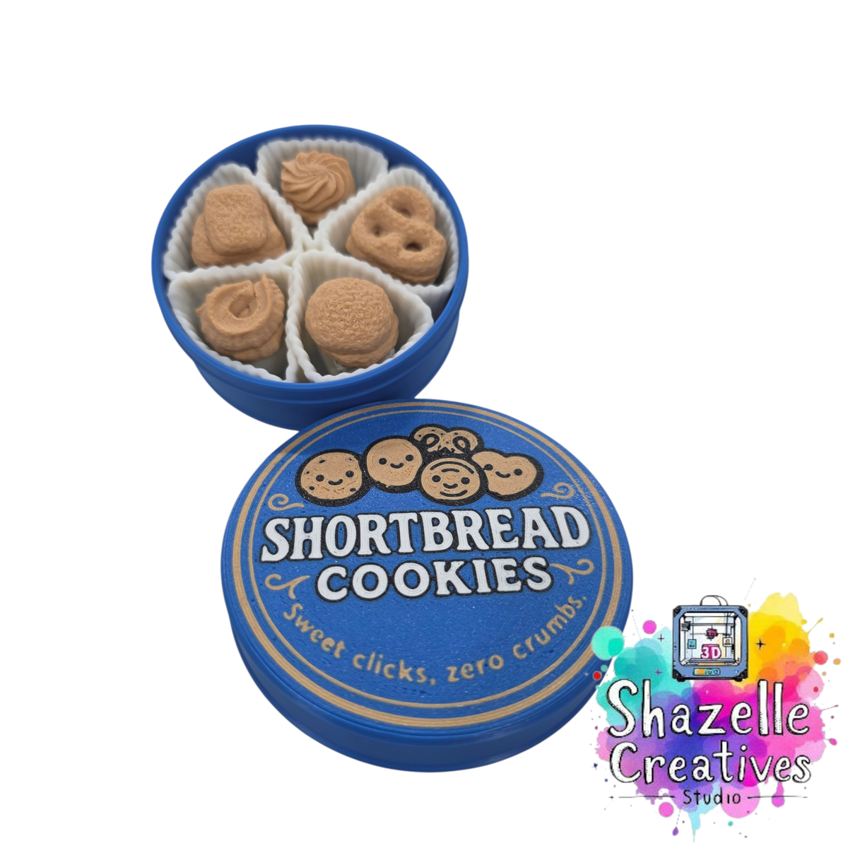 3D Printed Shortbread Cookies Set Clicker Fidget Toy inspired by danish cookie
