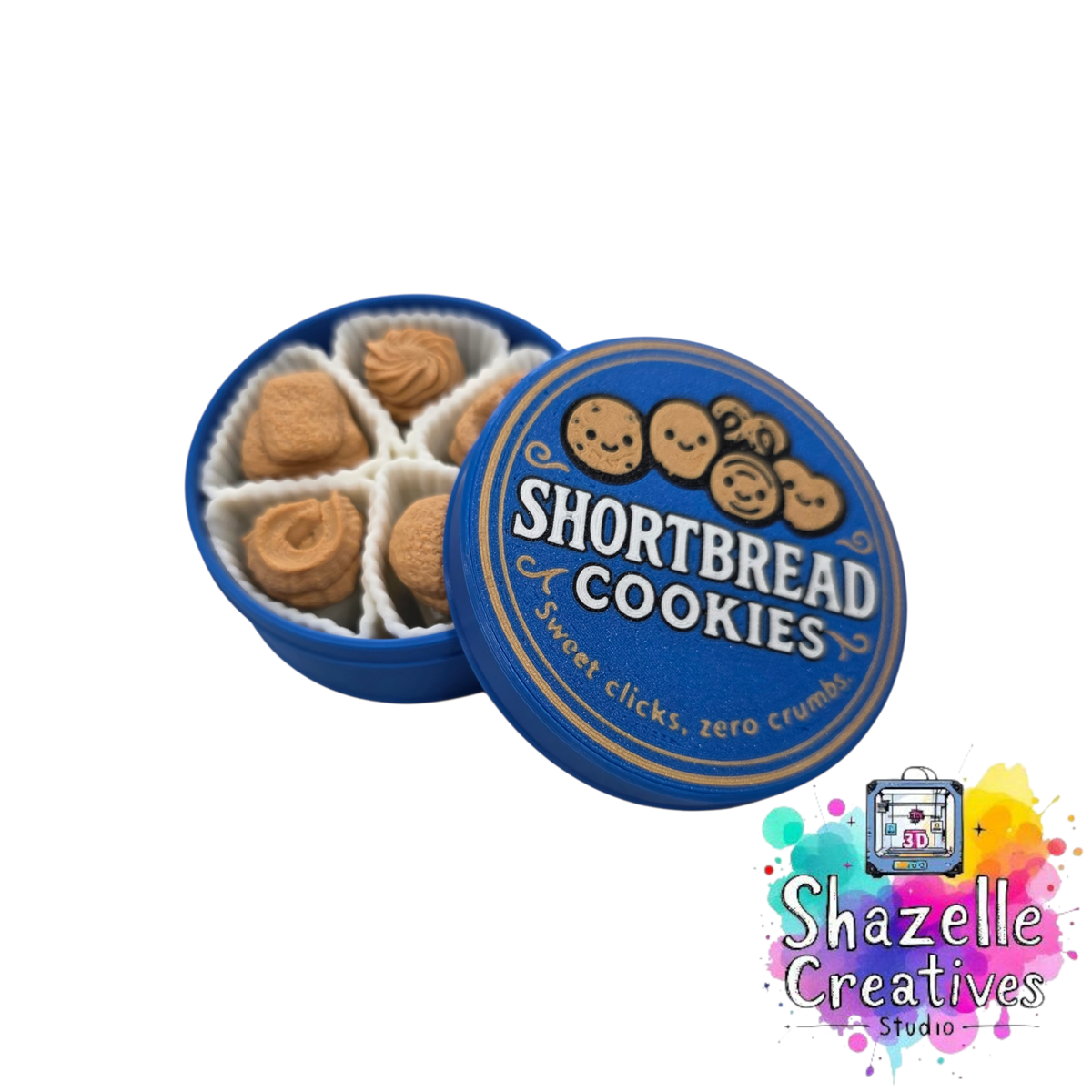 3D Printed Shortbread Cookies Set Clicker Fidget Toy inspired by danish cookie