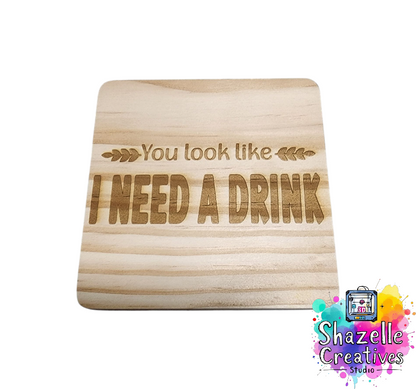 Laser Engrave Wooden Coasters