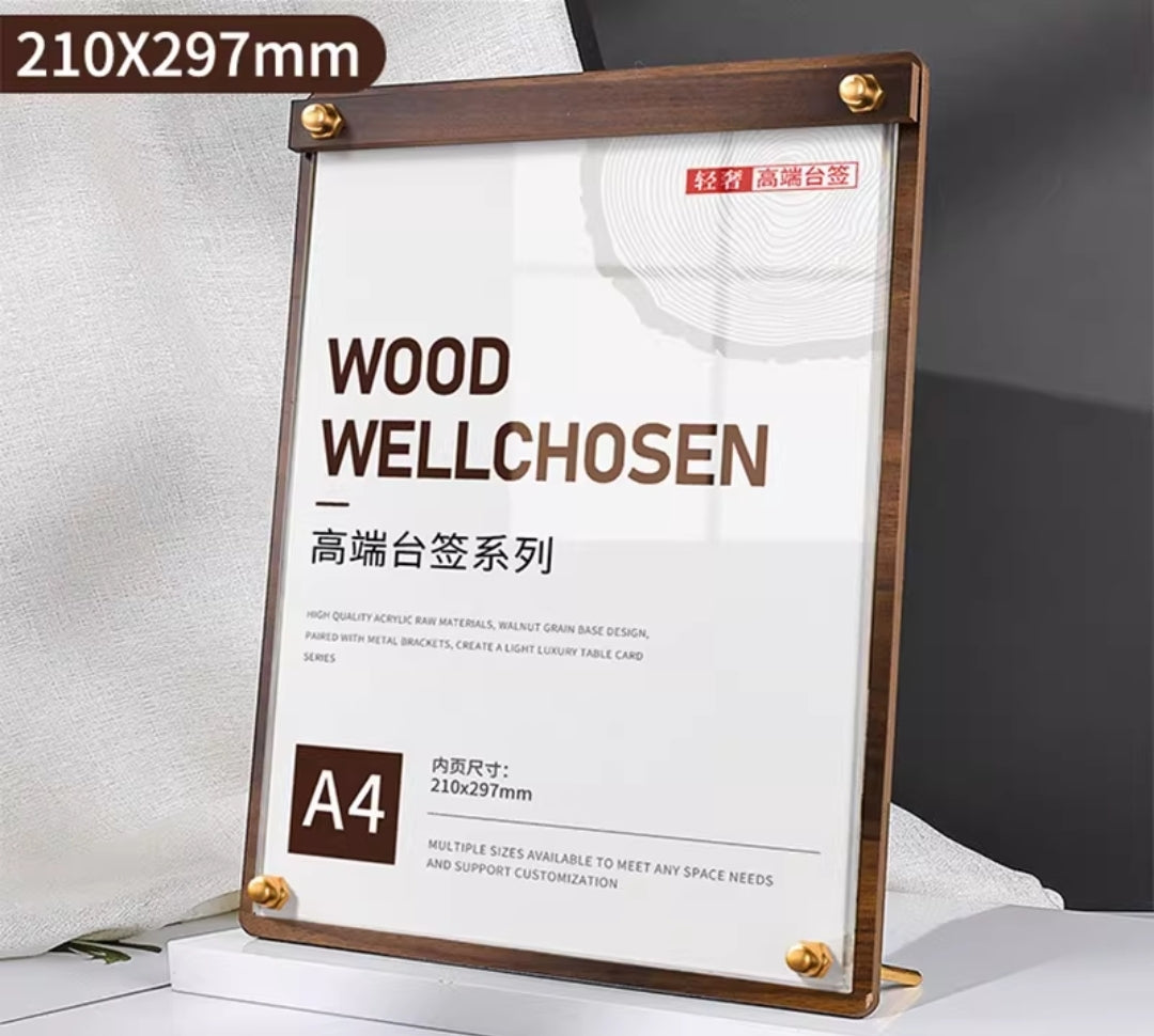 Wood Frame Acrylic Display Stand