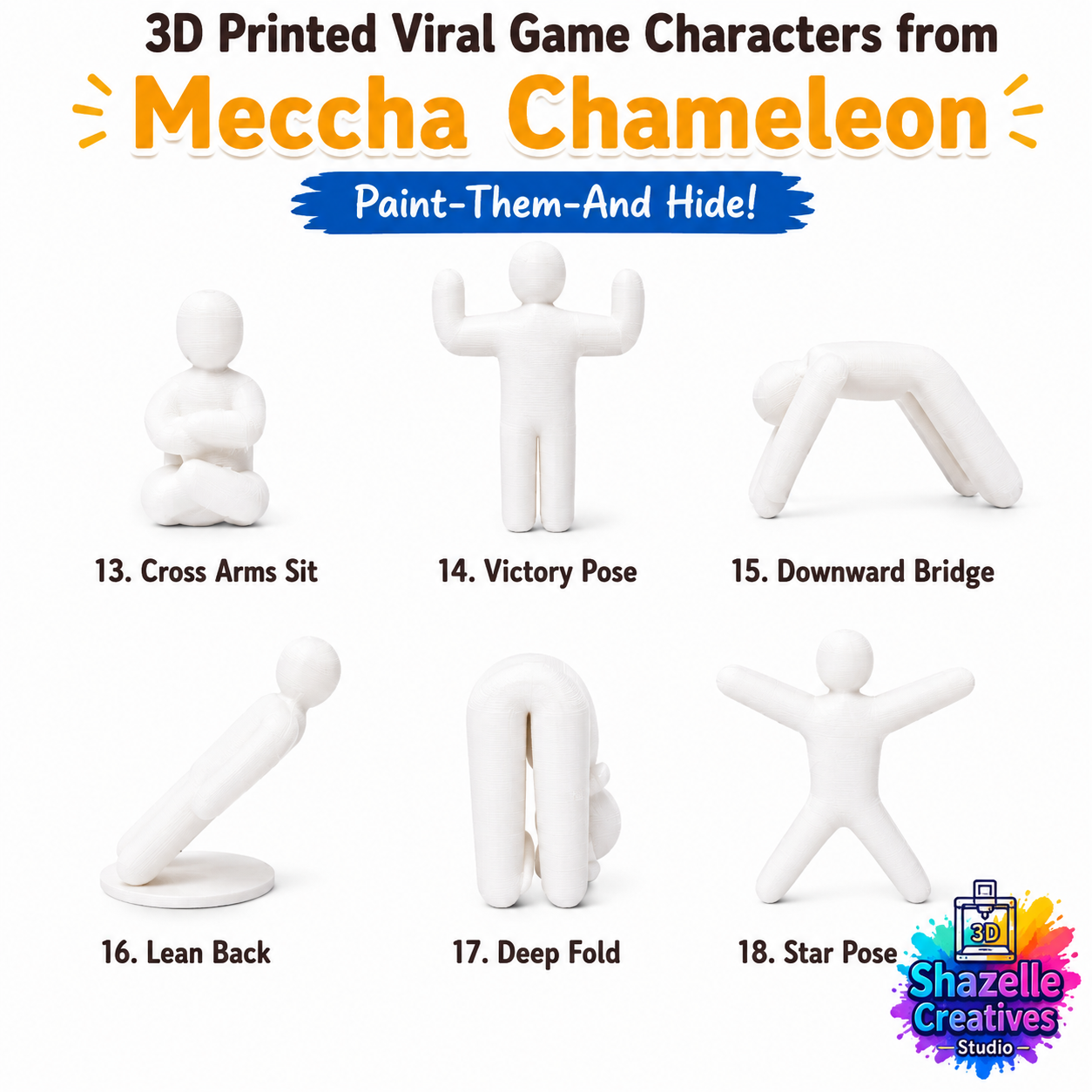 🎨 3D Printed Viral Game Characters from Meccha Chameleon 😆