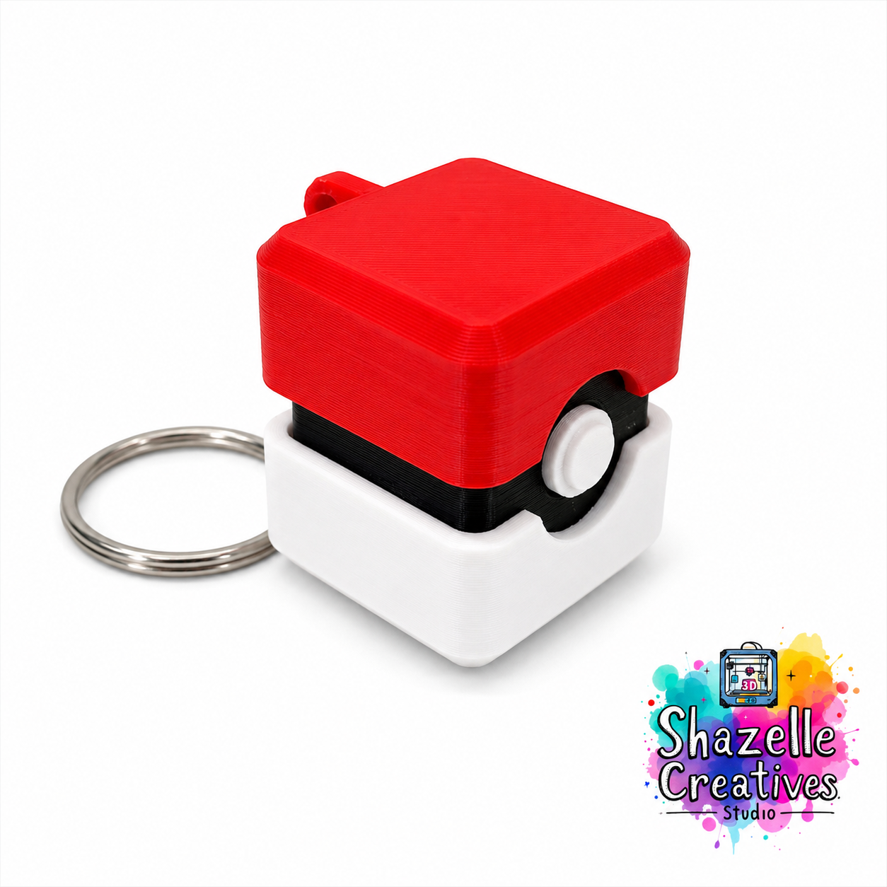 3D-Printed Pokeball-Inspired Fidget Clicker Keychains | Catch 'em all... with a satisfying click! 🔴⚪