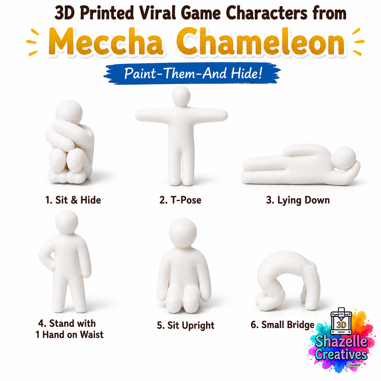 🎨 3D Printed Viral Game Characters from Meccha Chameleon 😆