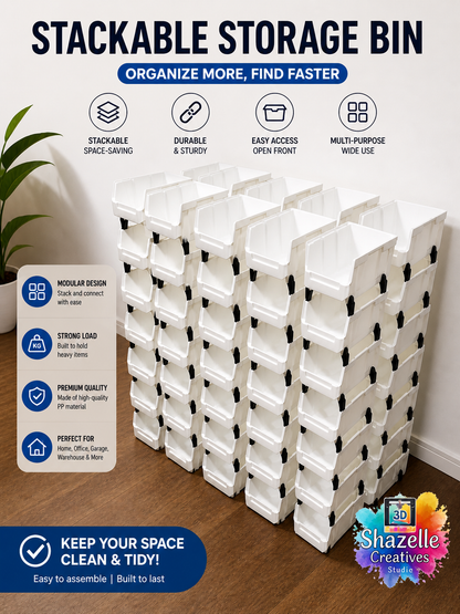 Stackable Parts Storage Bin Set – Heavy Duty Organizer Box (10 PCS)