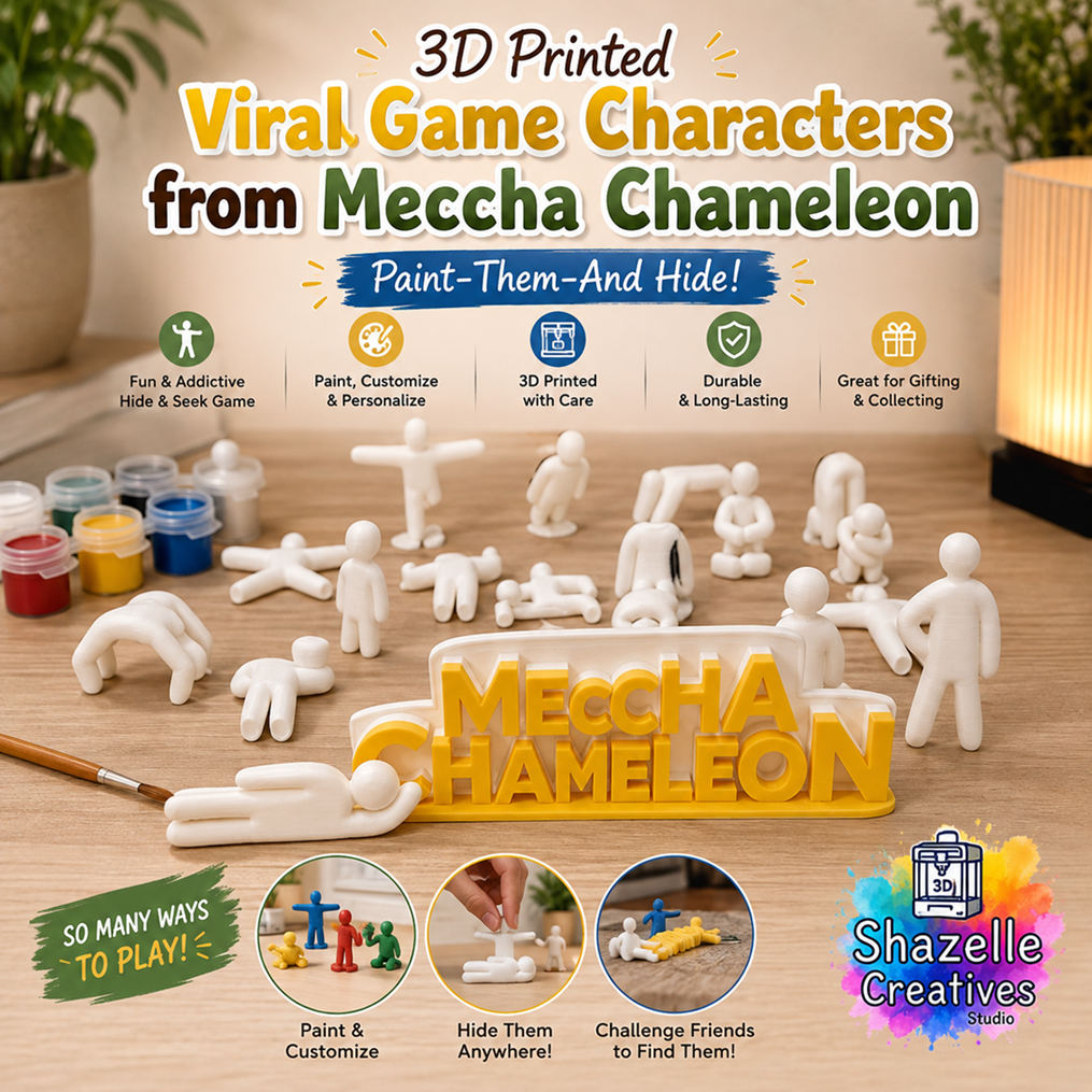 🎨 3D Printed Viral Game Characters from Meccha Chameleon 😆
