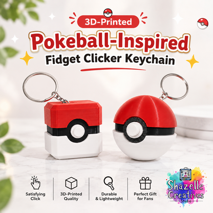 3D-Printed Pokeball-Inspired Fidget Clicker Keychains | Catch 'em all... with a satisfying click! 🔴⚪