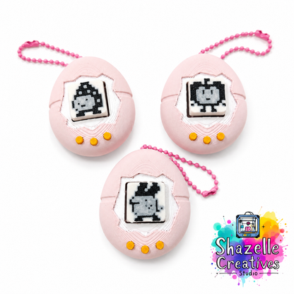 3D Printed New-Gen Tamagotchi-Inspired Fidget Clicker Keychain