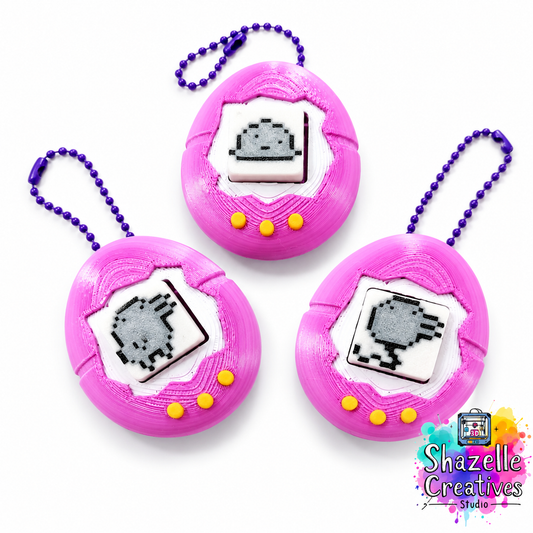 3D Printed New-Gen Tamagotchi-Inspired Fidget Clicker Keychain