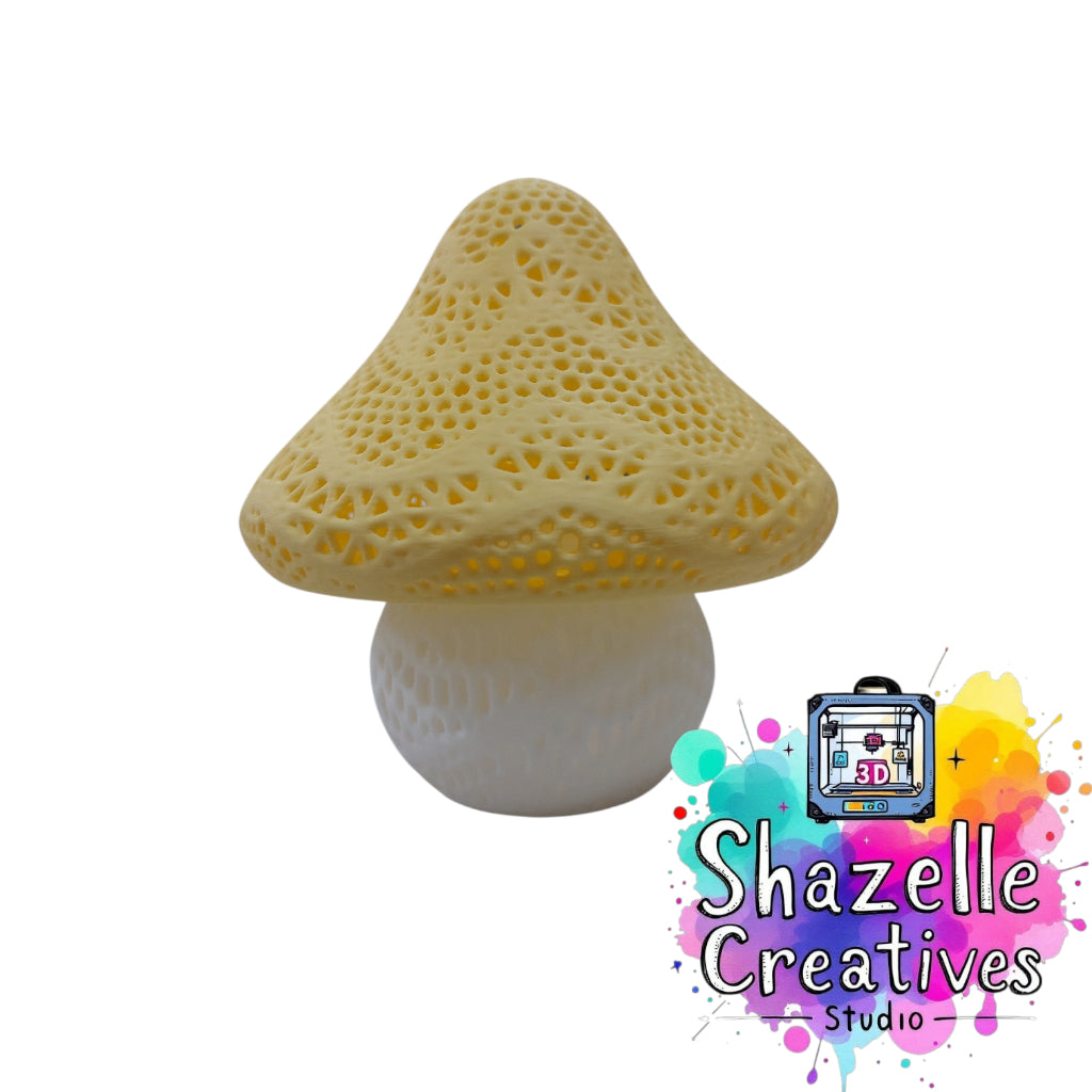 3D Printed Mushroom Led Warm White Beside Table Lamp