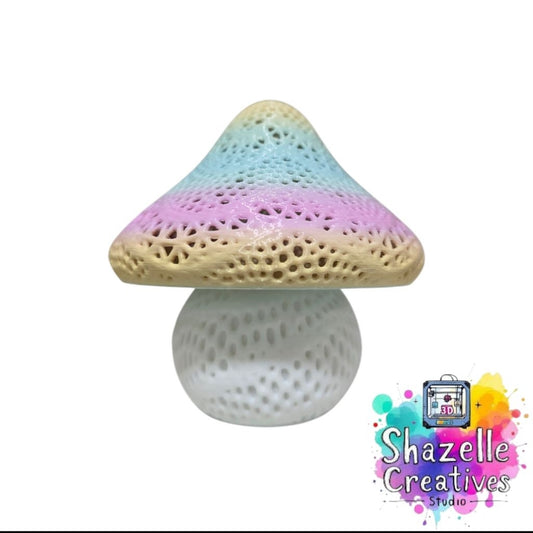3D Printed Mushroom Led Warm White Beside Table Lamp