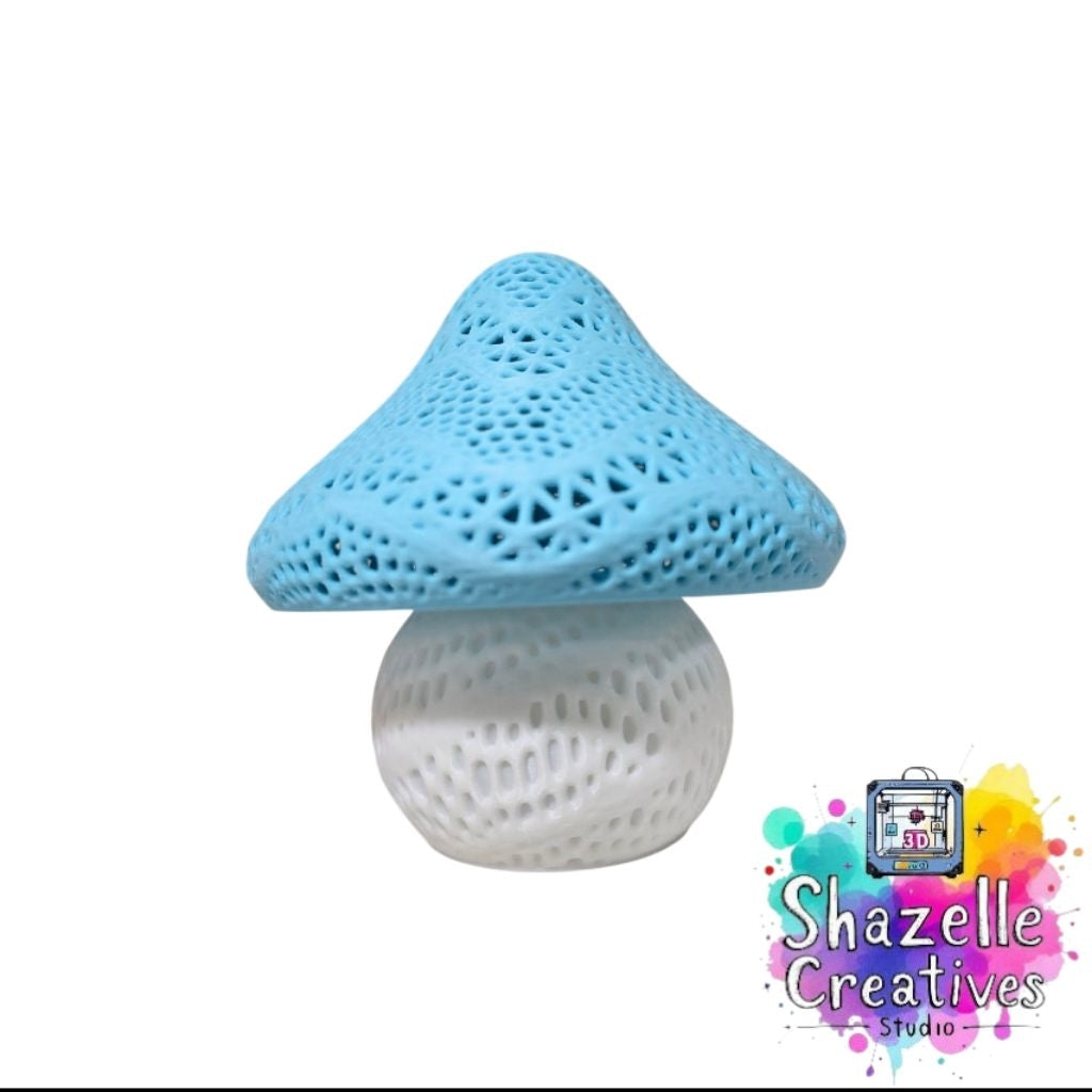 3D Printed Mushroom Led Warm White Beside Table Lamp
