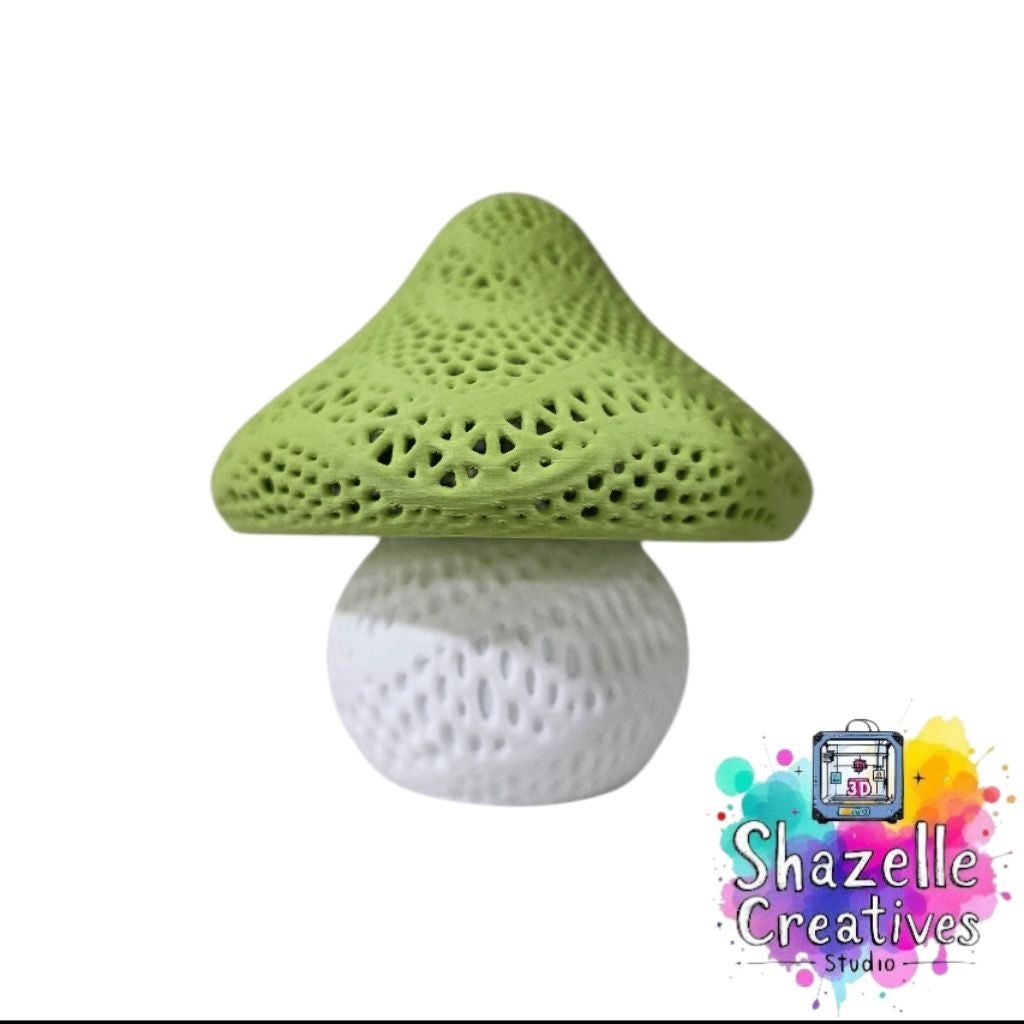3D Printed Mushroom Led Warm White Beside Table Lamp