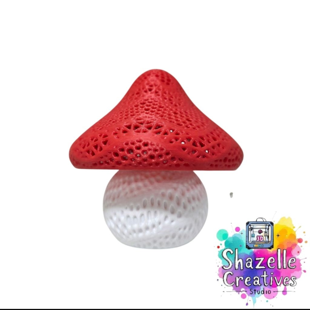 3D Printed Mushroom Led Warm White Beside Table Lamp