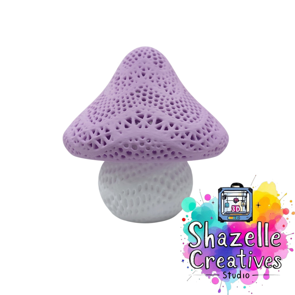 3D Printed Mushroom Led Warm White Beside Table Lamp