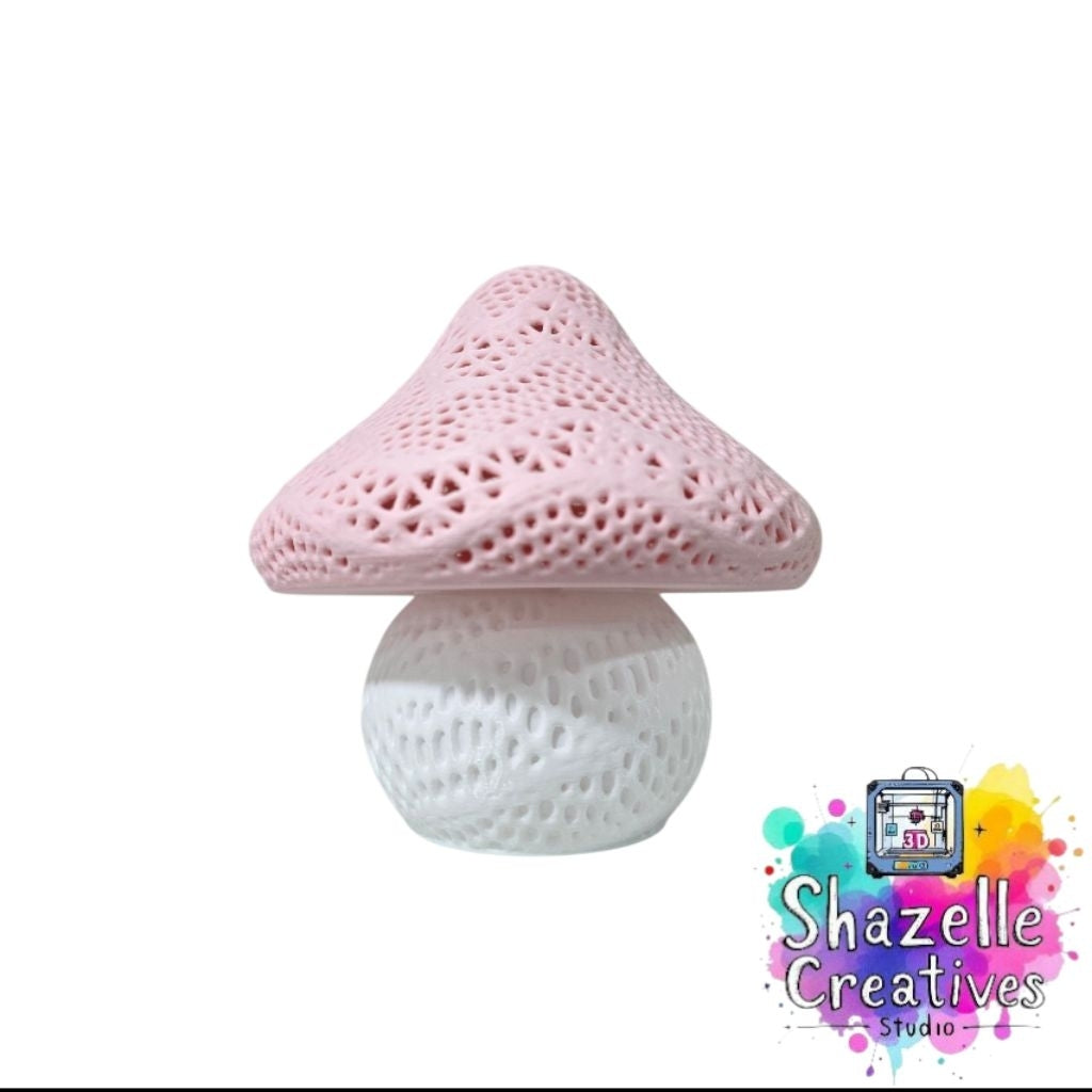 3D Printed Mushroom Led Warm White Beside Table Lamp
